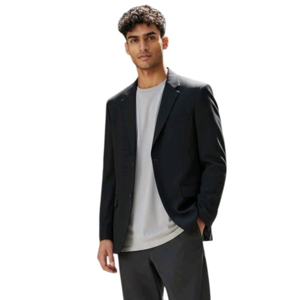 Versini Suit Jacket 100% Wool Men's 41 Regular Black Single Breasted 3 Button